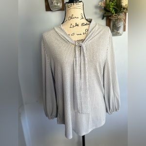 Adrianna papelled blouse ties on neck line preppy office‎ career